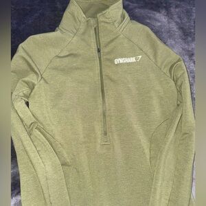 Gymshark army green half zip
